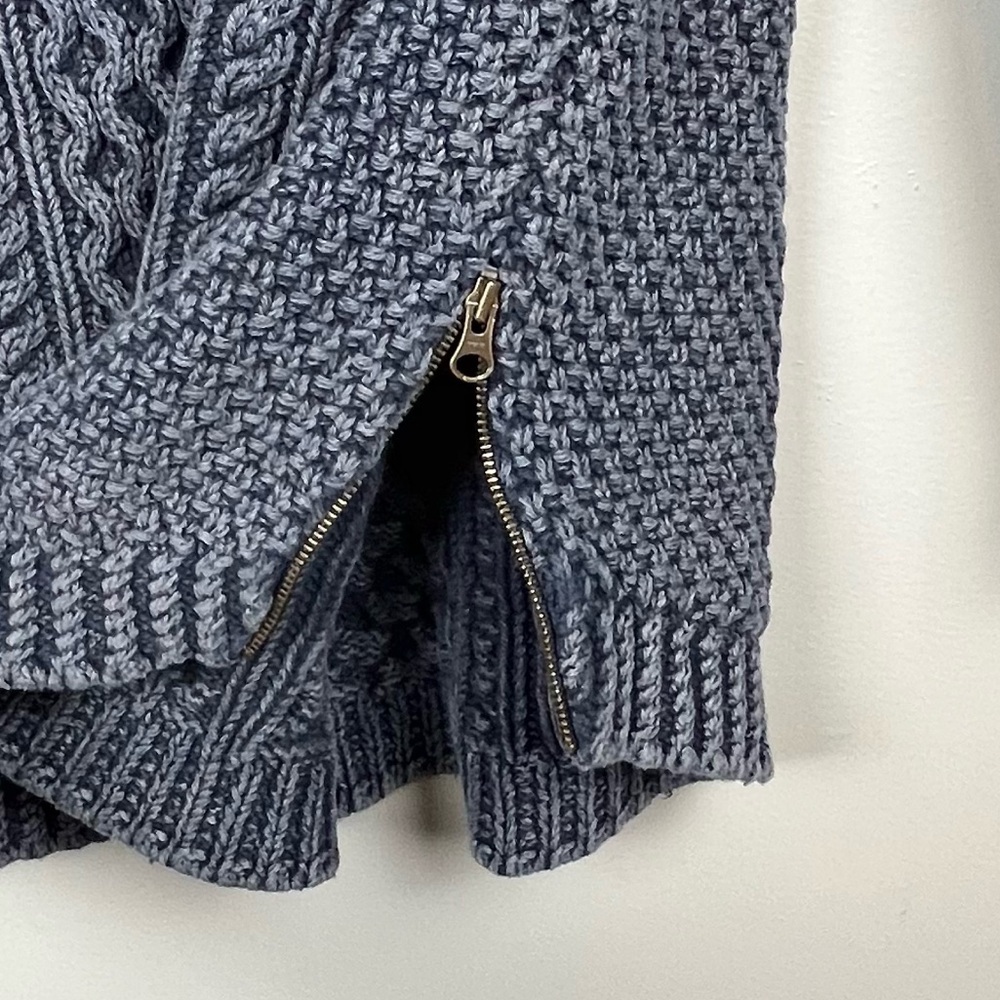 L.L. Bean Signature cotton fisherman tunic sweater, washed blue, large. - Picture 7 of 10